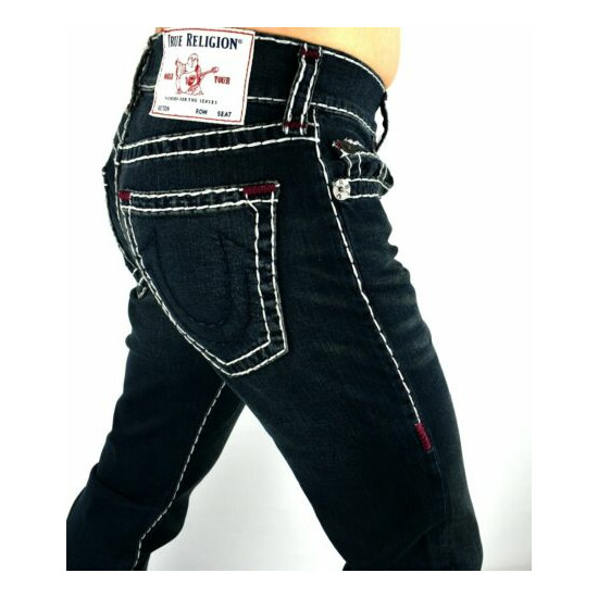 True Religion $219 Rocco Relaxed Skinny Multi Super T Jeans 32" Inseam - 105203 image {1}