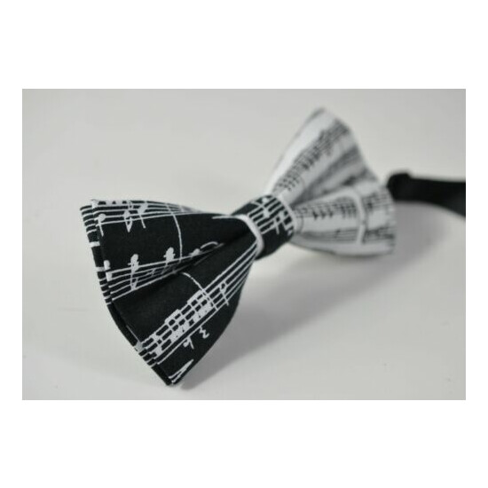 Sheet Music Notes Bow tie + Black White Suspenders for Men / Youth / Boy / Baby image {3}