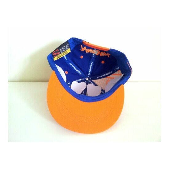 KIDS NEW YORK 3D EMBROIDERED FLAT BILL TWO TONE (BLUE/ORANG) COTTON SNAPBACK CAP image {4}