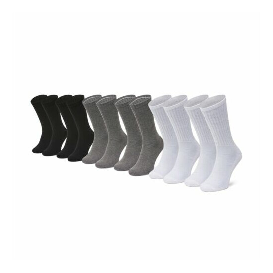 Calvin Klein 100% Authentic Men 6-Pack Cotton Cushion Sole Socks Grey Combo Long image {1}