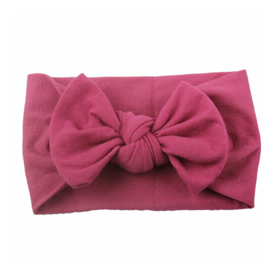 Kids Girls Baby Toddler Turban Solid Headband Hair Band Bow Accessories Headwear image {5}