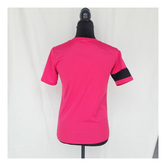 Nike Dri Fit Athletic T Shirt YOUTH Size Large Athletic Top Logo Pink Black image {4}