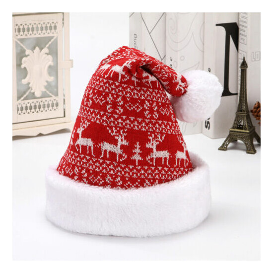 Christmas Knitting Beanie Hats for Gift Party Winter Xmas Womens Mens Reindeer image {4}