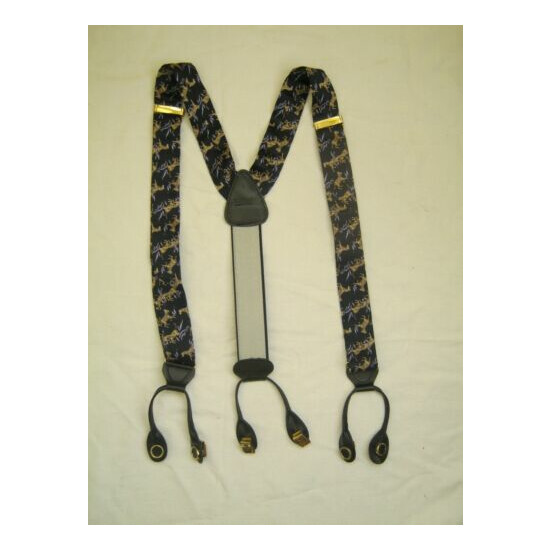 Leonard Paris silk / Leather men suspenders image {1}