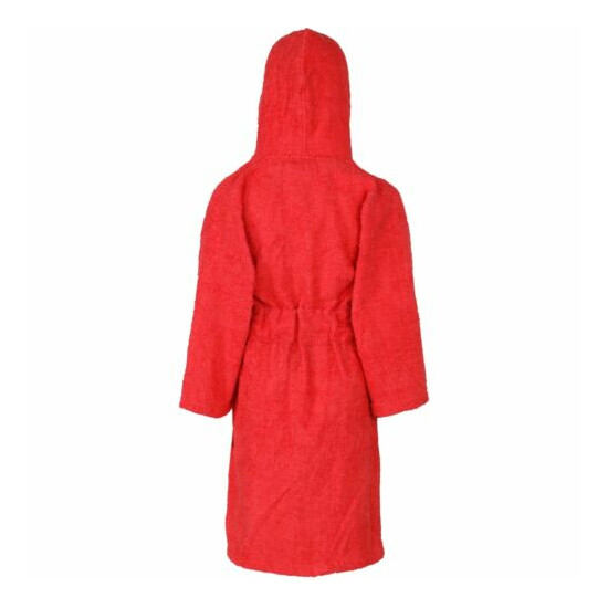 Kids Boys Girls Cotton Soft Terry Hooded Bathrobe Luxury Dressing Gown 2-13 Year image {4}
