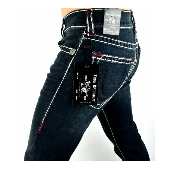 True Religion $219 Rocco Relaxed Skinny Multi Super T Jeans 32" Inseam - 105203 image {2}