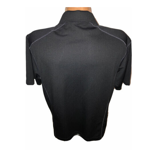 Nike Golf Dri Fit Black On Black Logo Polo Golf Shirt Size Large image {2}