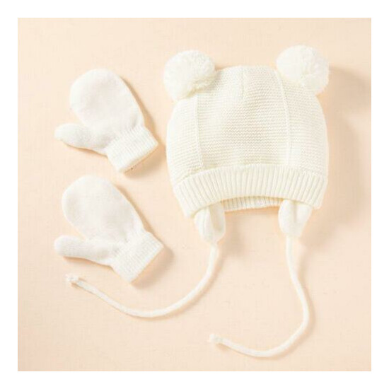 Cute Warm Pompom Baby Hat Winter Knitted Beanie Caps Infant Bonnet image {4}