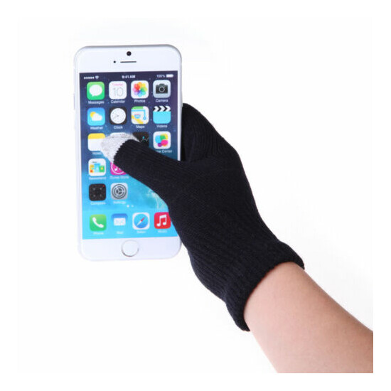 Mens Womens Winter Knit Touch Screen Thermal Insulated Finger Mitten Gloves Lot image {3}