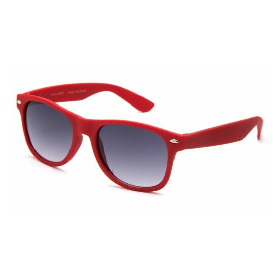 Kids's Sunglasses Horned Rim Solid Color Rubber Frames w/Temple Accents! image {4}