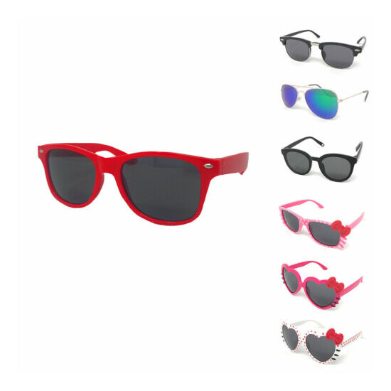 Boys Girls Kids Toddlers Children Sunglasses UV Protection Top Styles w/ Pouch image {1}