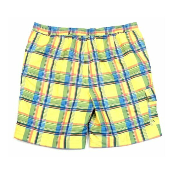 Chaps Yellow Plaid Brief Lined Swim Trunks Boardshorts Men's NWT image {3}