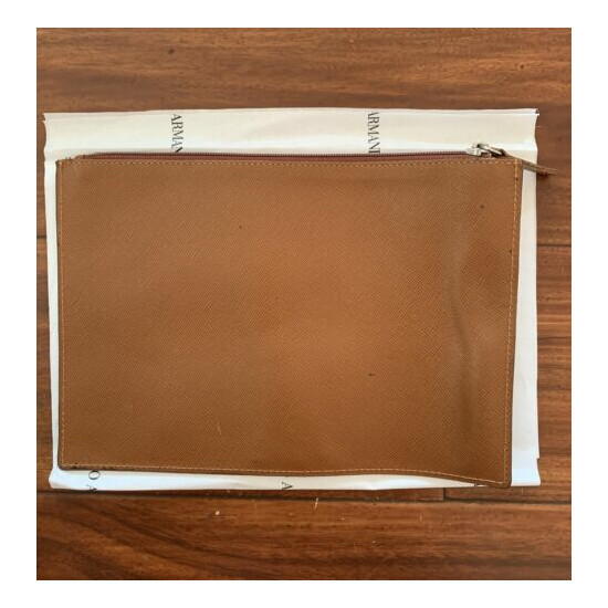 Authentic Giorgio Armani | Orange Leather Document Holder | with Box | 8.5" x 6" image {4}