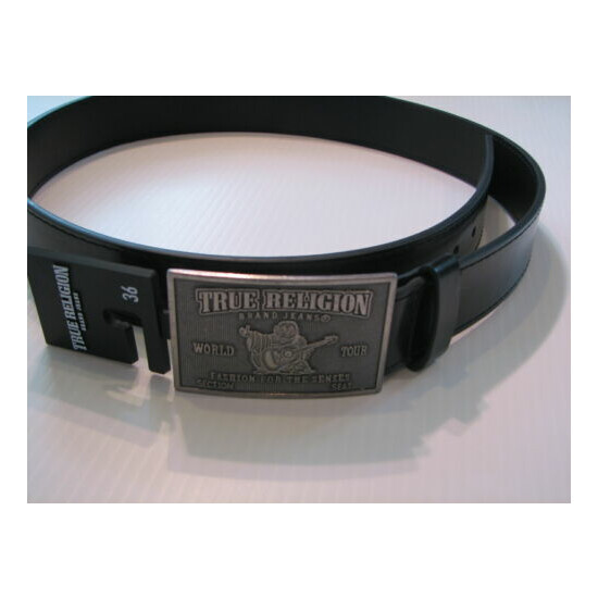 True Religion Men's Black Concert Ticket Belt 34 image {2}