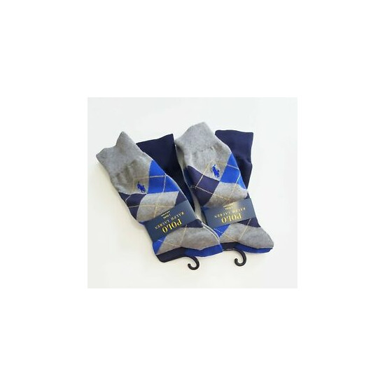 2 Polo Ralph Lauren Mens Argyle Trouser Socks Gray Multi 2 pack Sz 10-13 - New image {1}