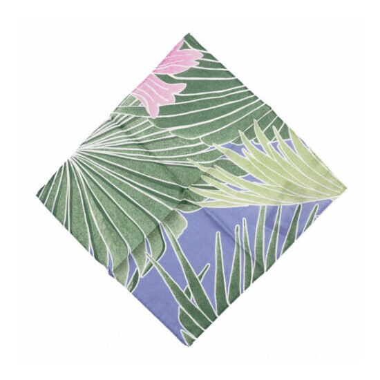 NWT RODA Tropical Floral Palm Leaf Print Cotton Pocket Square image {1}