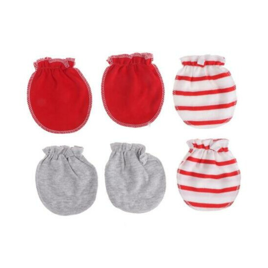 3Pairs Fashion Baby Anti Scratching Gloves Newborn Protection Face Cotton image {1}