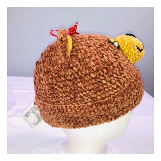 DayLee Design Bear Monkey Baby Hat 1-2 Years Brown Hand Crocheted New San Diego image {4}