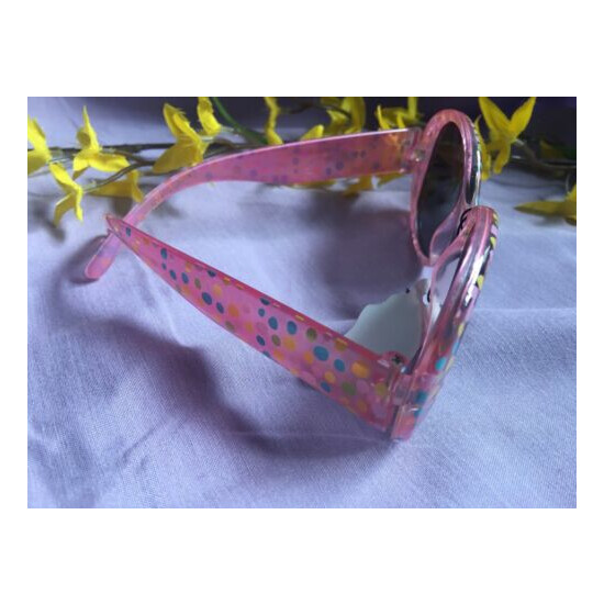 Kids UV 400 Pink Dotted Round Lens Fashion Sunglasses For Girls-New image {3}