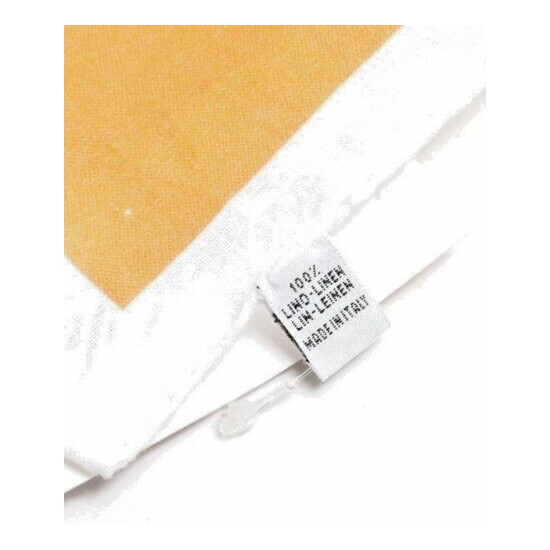 CESARE ATTOLINI Napoli Made in Italy 100% Linen Orange Sherbet Pocket Square image {4}