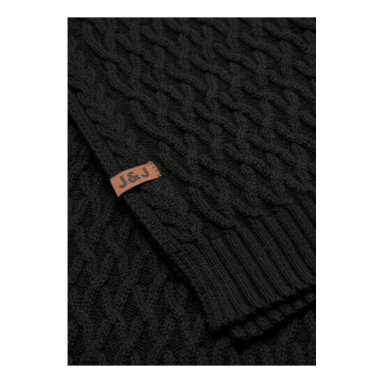 Jack & Jones man scarf winter warm cotton black unisex image {2}