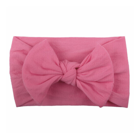 US Girls Baby Toddler Turban Solid Headband Hair Band Bow Accessories Headwear image {5}