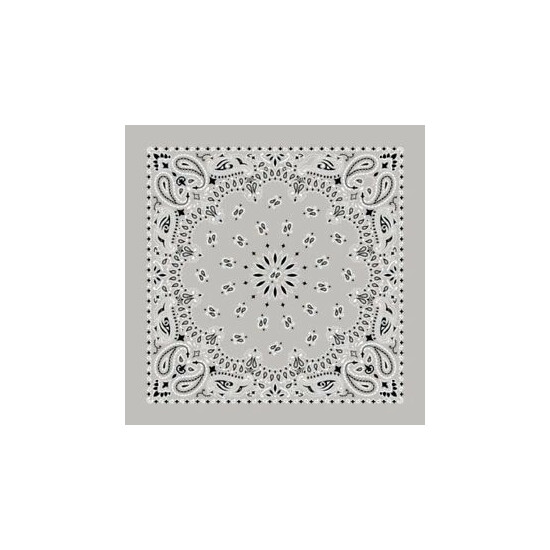 Four Pack Classic Gray Paisley Bandanas FREE SHIPPING Made In The USA! image {1}