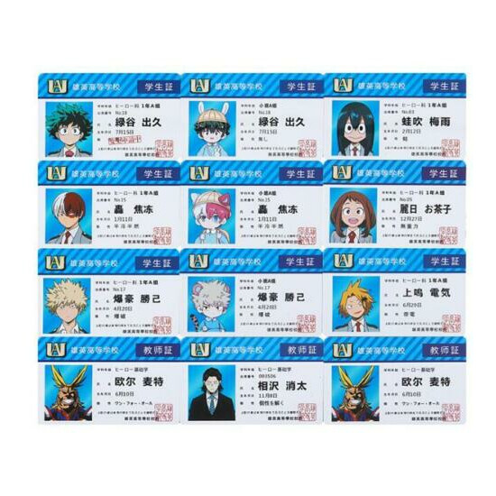 50pcs Anime Peripheral My Hero Academia PVC Student ID Card School Food Card image {1}