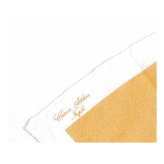 CESARE ATTOLINI Napoli Made in Italy 100% Linen Orange Sherbet Pocket Square image {3}