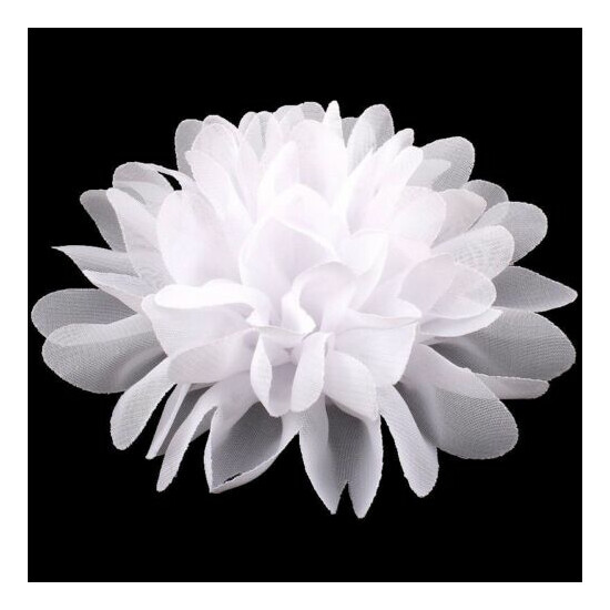 120pcs 4" Fluffy Artificial Fabric Chiffon Flower For Hair Accessories  image {4}