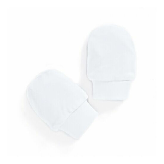  24Piece One Size Baby No Scratch Mittens White Cotton, Baby Goves,boys & Girls. image {1}