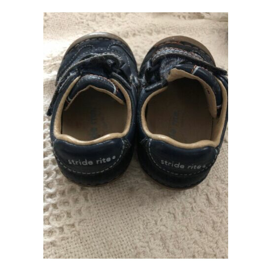 Stride Rite Leather Navy And Brown Casual Toddler SRT 3.5M image {3}
