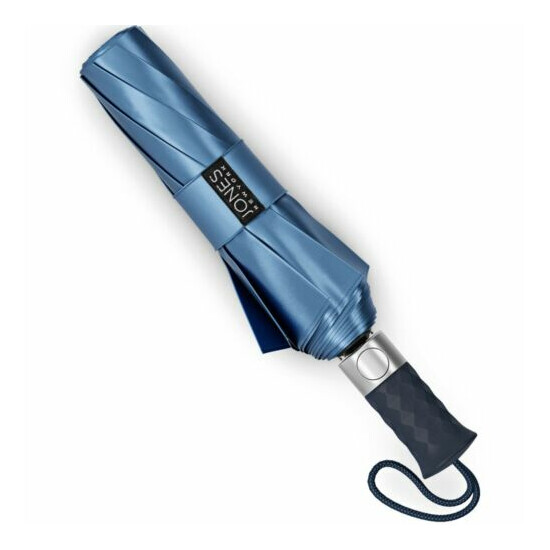 2-Pack Jones NY 3-Section Auto-Open Blue Umbrella Set for Rainy Day Protection image {2}