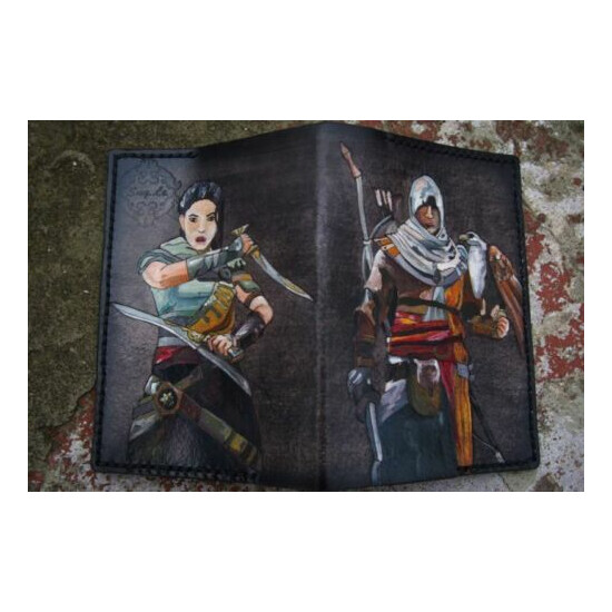 Men's Handmade Leather Passport cover Samurai Unisex image {3}