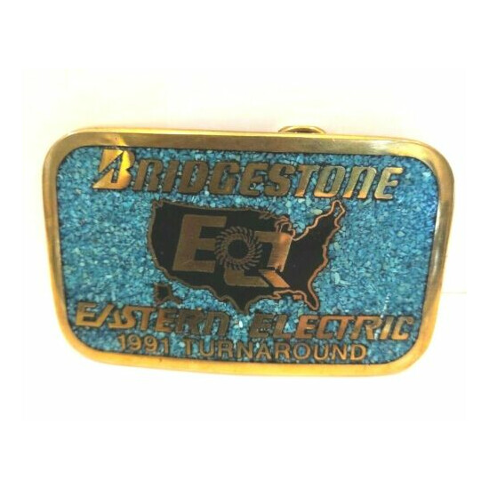 Bridgestone DynaBuckle Eastern Electric 1991 Turnaround Heavy Metal Belt Buckle  image {1}