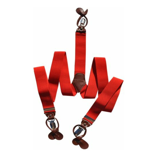 New Y back Men's Vesuvio Napoli Suspenders Braces clip on formal party Red image {2}