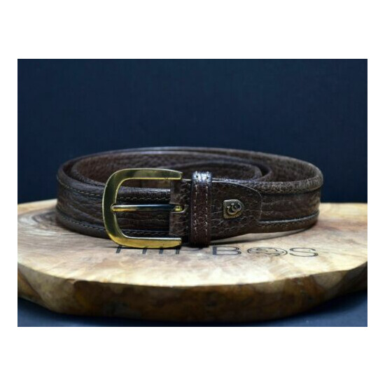 Canovas Club Vintage Mens Classic Leather Belt Brown Size 32 Thumb {1}