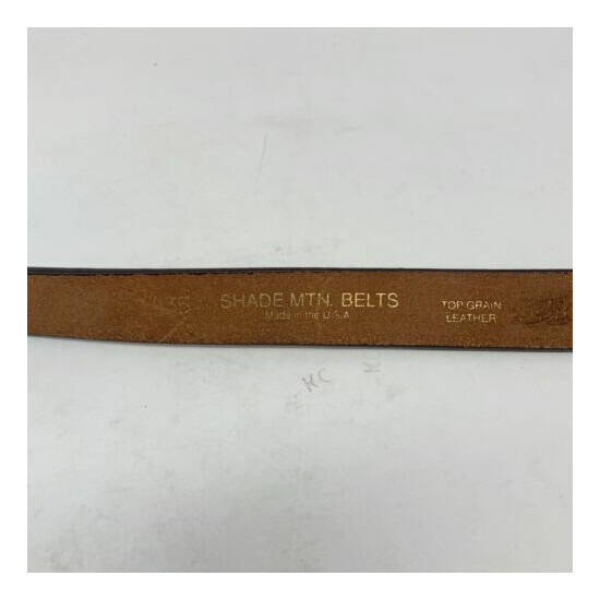 SHADE MOUNTAIN Belts Brown Leather Men's Belt Sz 33 Made in USA image {3}