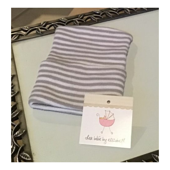 Pink bow jeweled hospital hat, shower gift, newborn, handmade image {4}