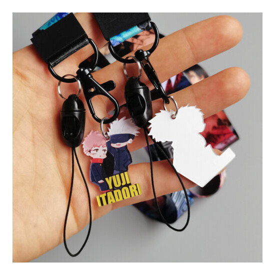 10pcs Japanese anime Neck Strap Lanyard Key chain Card Badge Holder image {2}