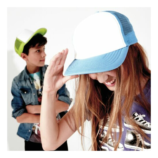 Childrens Kids Retro Snapback Mesh Trucker Cap Baseball Soft Cool Sun Hat Cap image {4}