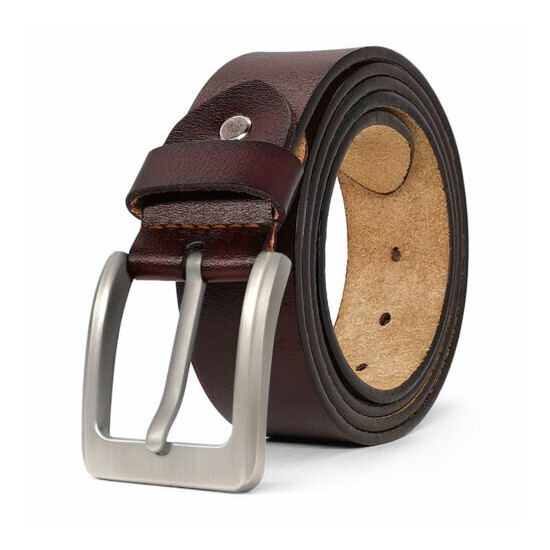 Big Tall Top Quality Designer Belt Mens Belt 100% Cow Leather Belt Size 30-60" image {4}