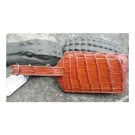 Wild Alligator leather Luggage Golf Bag ID Tag Swamp Gator Tee marker JU33 image {2}