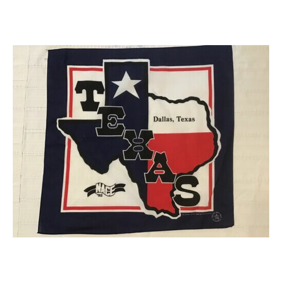 Texas State Dallas Bandana Red Blue 1993 Nace Logo Vtg 90s  image {1}