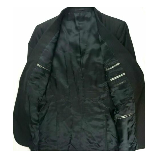 Mens 50/42 Blazer Black De Fursac Suit Jacket Sport Coat Business Career Work image {3}