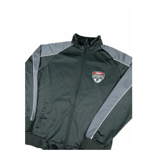 Disney Parks ESPN Sports Complex Black Track Jacket Full Zip Size Large image {2}