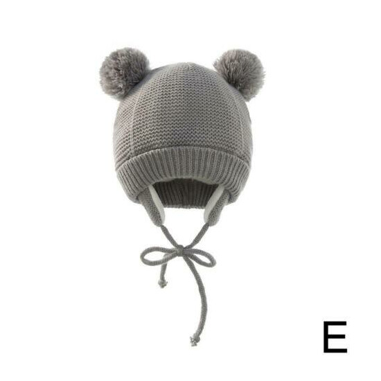Cute Warm Pompom Baby Hat Winter Knitted Beanie Caps Infant Bonnet image {7}