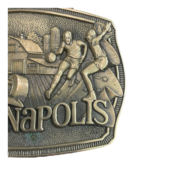 VINTAGE Award Design Medals ADM© INDIANAPOLIS Solid Brass Belt Buckle Race Sport image {2}