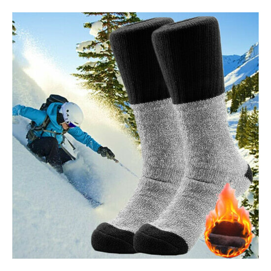 3-12 Pairs Winter Thermal Gear Mens Boots Heavy Duty Outdoor Socks size 10-15 image {4}