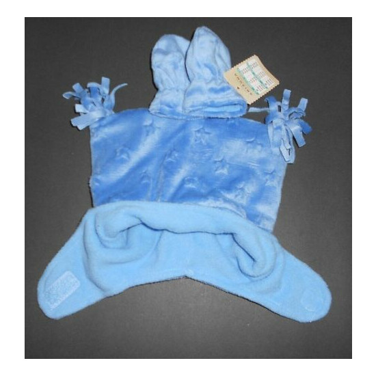 Boys Girls Infants Fleece Winter Hat Cap Mittens 2 pc Set Blue 6-12 Months NWT image {2}